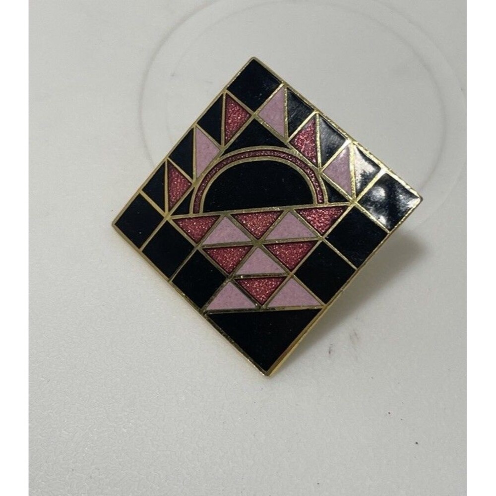 Rare Vintage B Nardozzi 1986 Enamel Pin Geometric Art Deco State College PA
